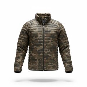 Eddie Bauer Men’s Small Micro Down Puffer Jacket Camouflage Design